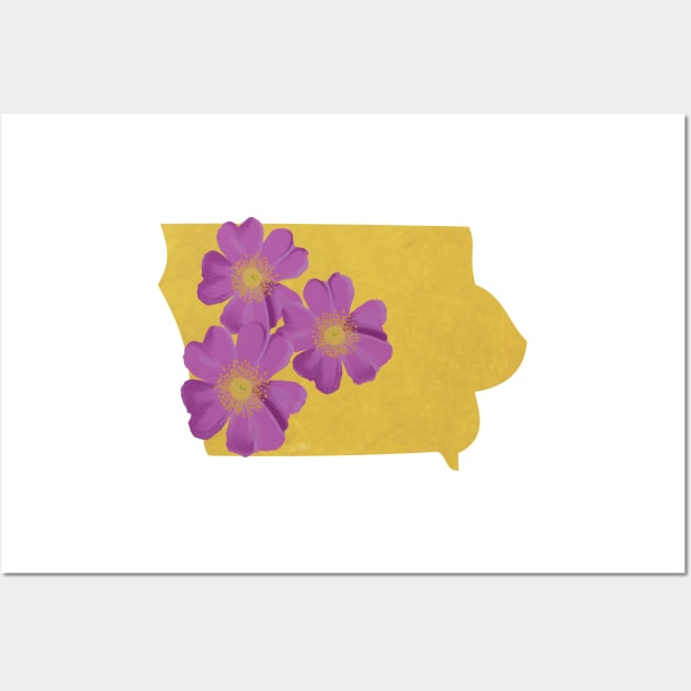 Iowa Wild Prairie Rose Wall Art by Lavenderbuttons